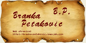 Branka Petaković vizit kartica